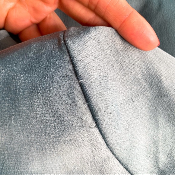 🎄 ZARA SAGE PADDED SHOULDER PEARL RUFFLE DETAIL LOOSE MINI DRESS! - Picture 14 of 16